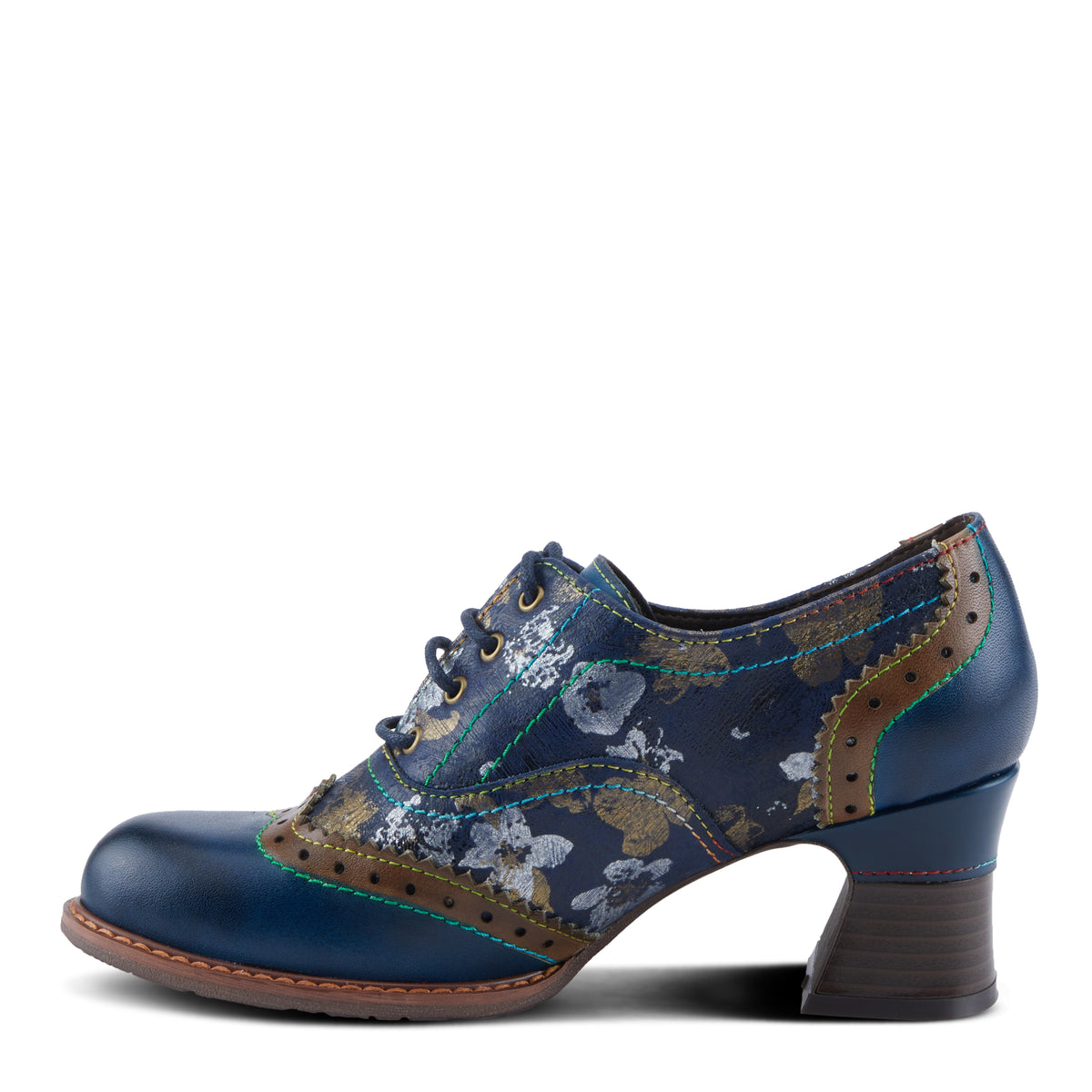 L'Artiste L'ARTISTE PERRINE SHOES shoe in tan multi with handcrafted leather design