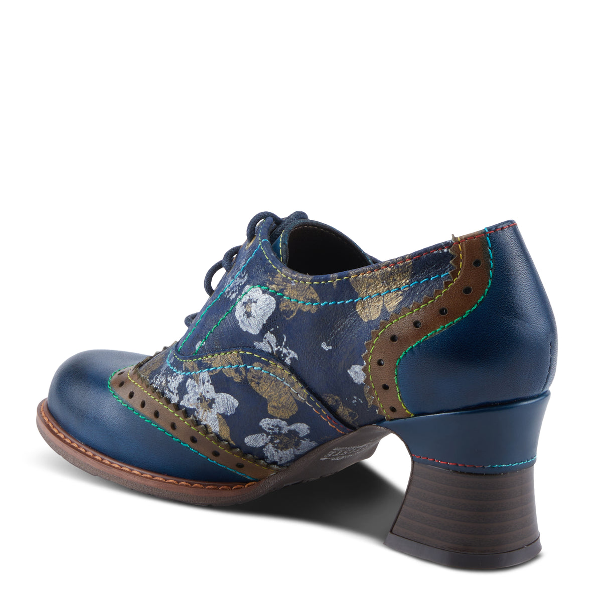 L'Artiste L'ARTISTE PERRINE SHOES shoe in blue multi with handcrafted leather design