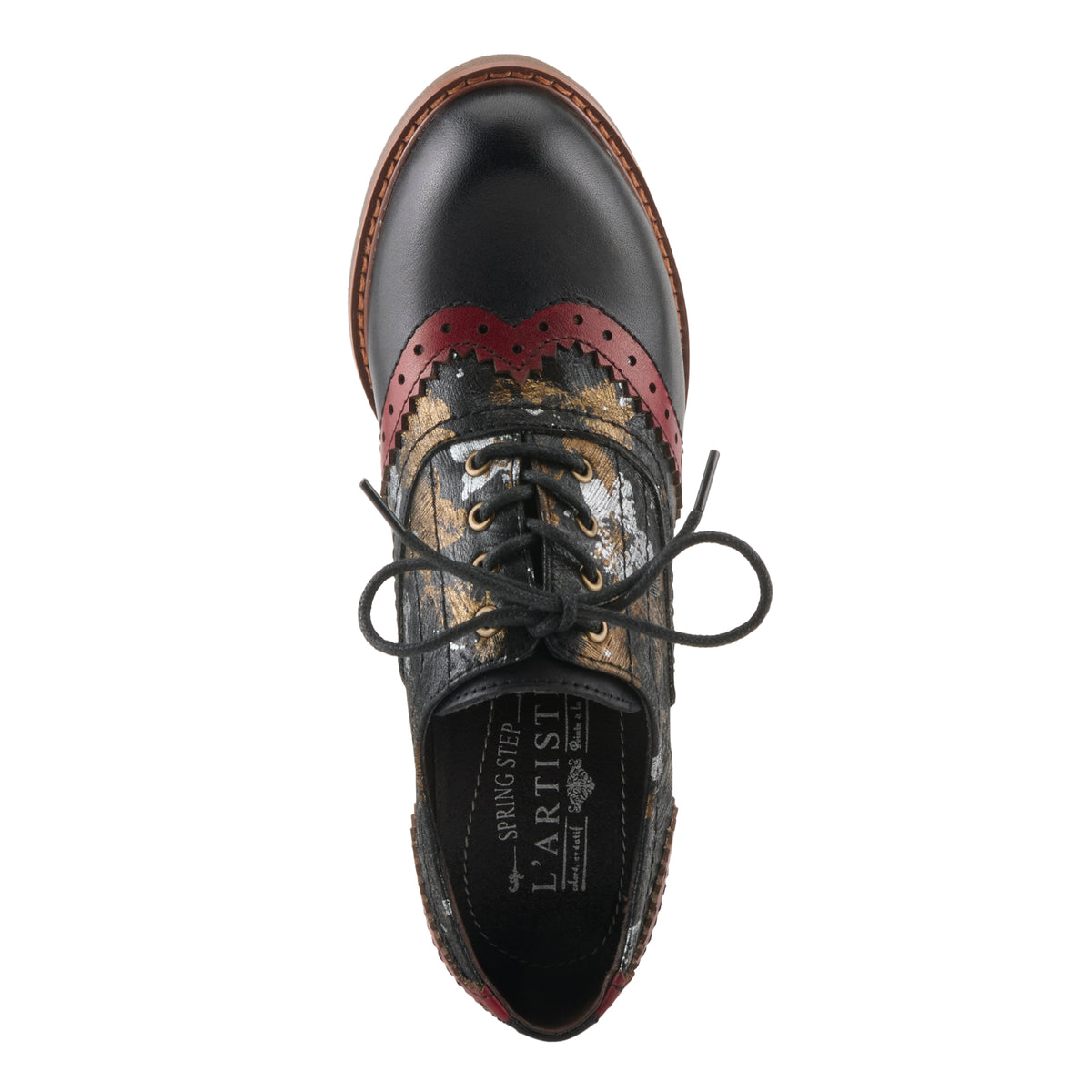 L'Artiste L'ARTISTE PERRINE SHOES shoe in black multi with handcrafted leather design