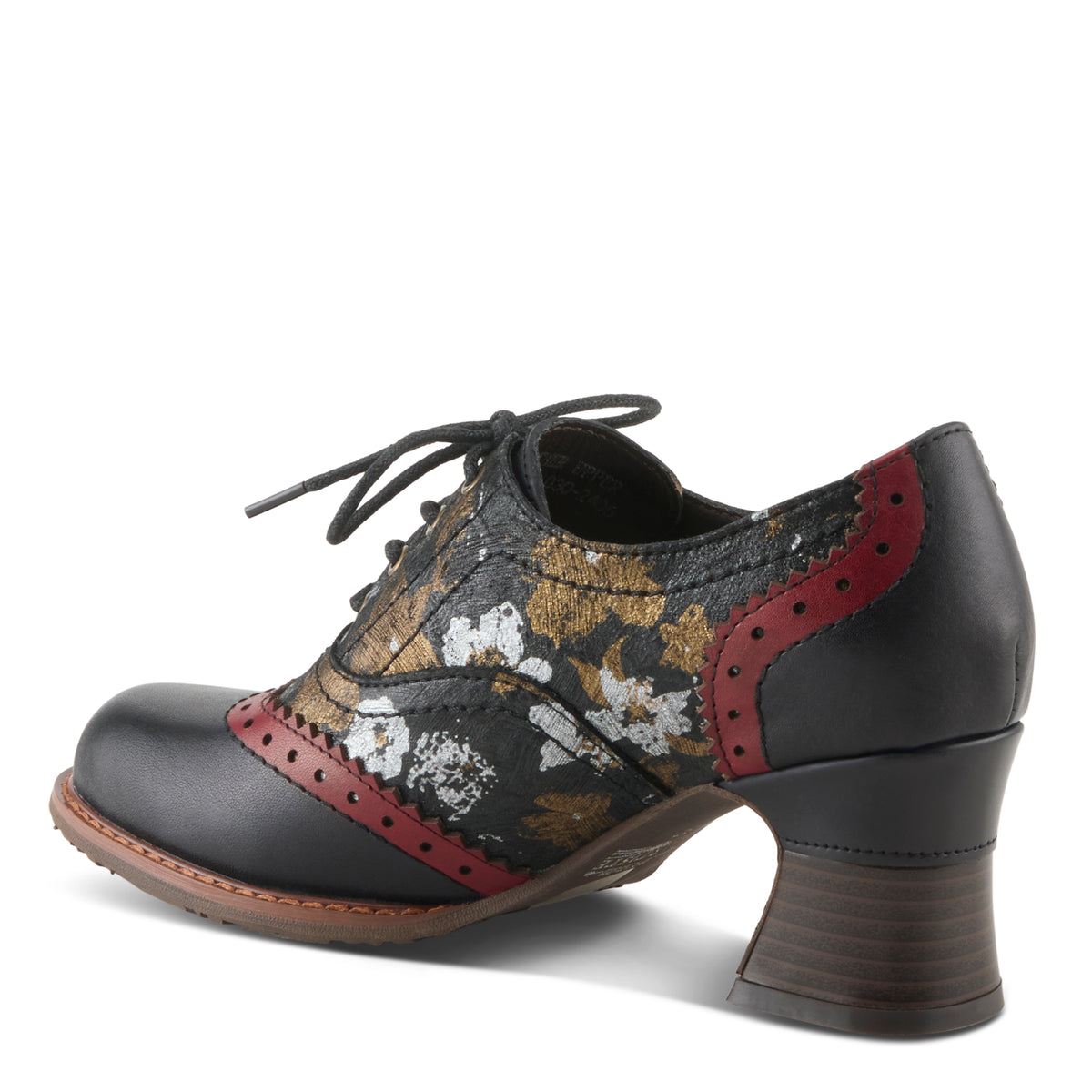 L'Artiste L'ARTISTE PERRINE SHOES shoe in black multi with handcrafted leather design
