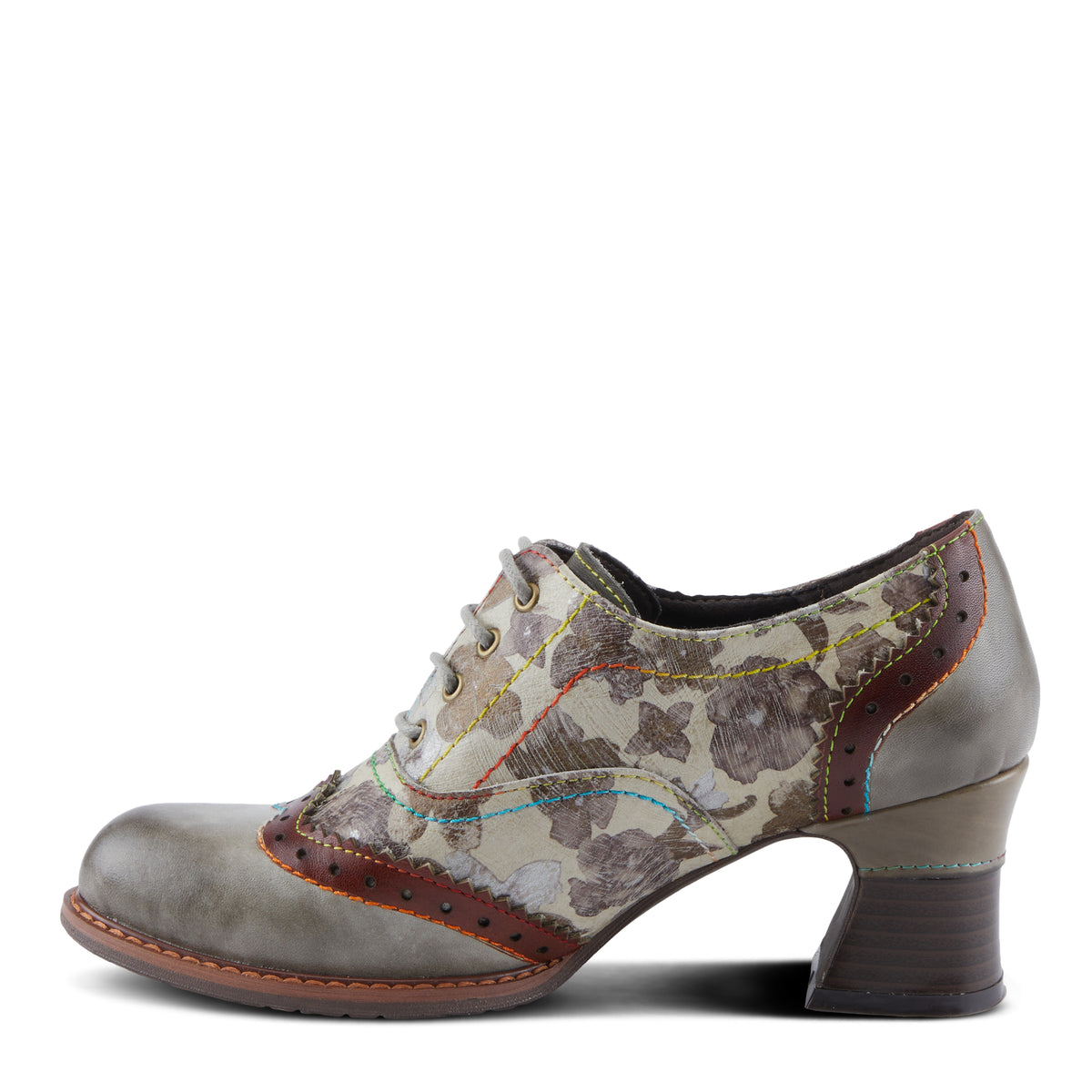 L'Artiste L'ARTISTE PERRINE SHOES shoe in grey multi with handcrafted leather design