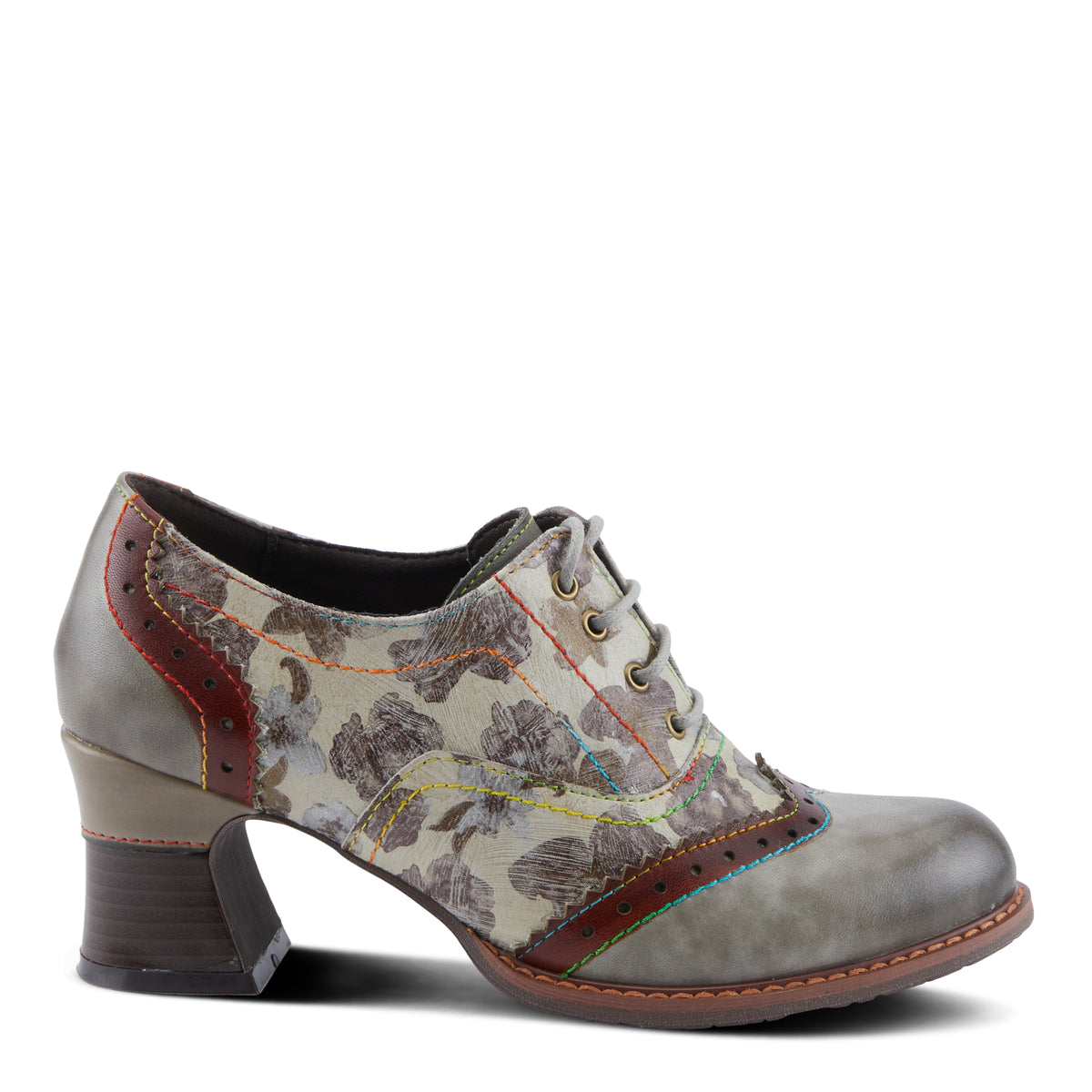 L'Artiste L'ARTISTE PERRINE SHOES shoe in grey multi with handcrafted leather design