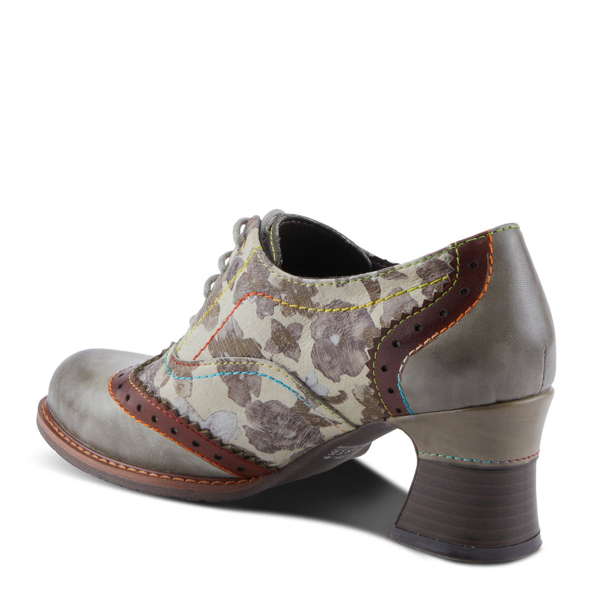 L'Artiste L'ARTISTE PERRINE SHOES shoe in grey multi with handcrafted leather design