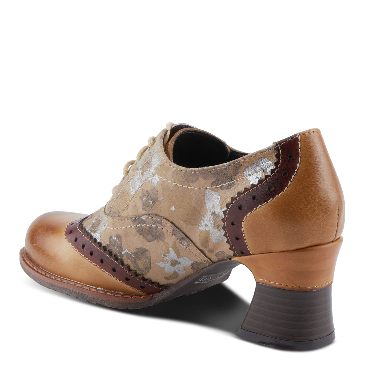 L'Artiste L'ARTISTE PERRINE SHOES shoe in tan multi with handcrafted leather design