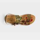 L'Artiste Pickford back strap sandals in Green Multi, top view