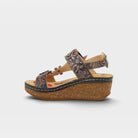 L'Artiste Pickford back strap sandals in Navy Multi, side view