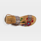 L'Artiste Pickford back strap sandals in Navy Multi, top view