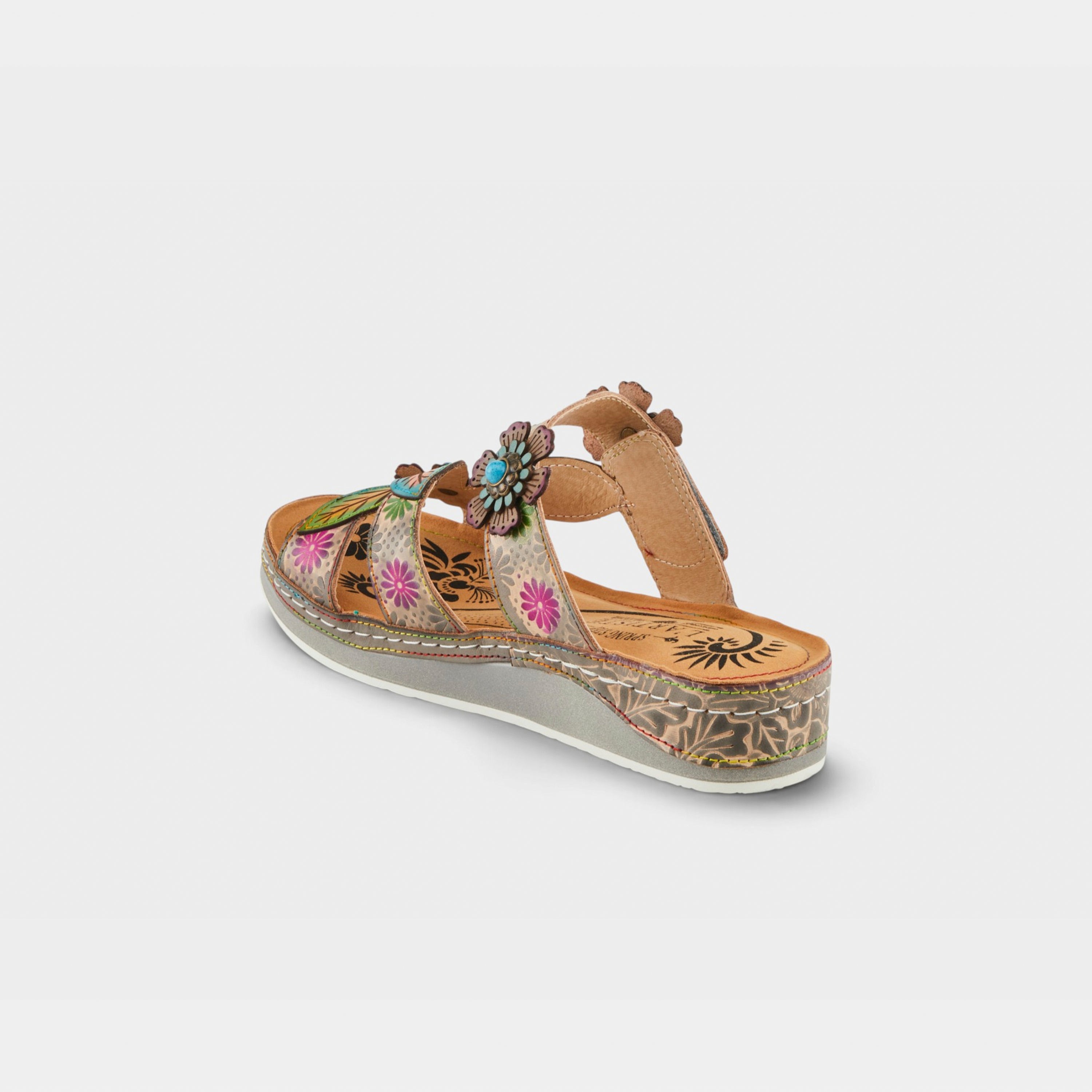 L'Artiste Pillow-Soft sandals in Grey Multi, alternate angle view