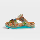 L'Artiste Pillow-Soft sandals in Mint Green Multi, side view