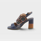 L'Artiste Pinwheel sandals in Blue, side view