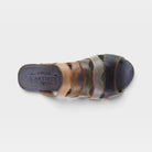 L'Artiste Pita sandals in Black Multi, top view