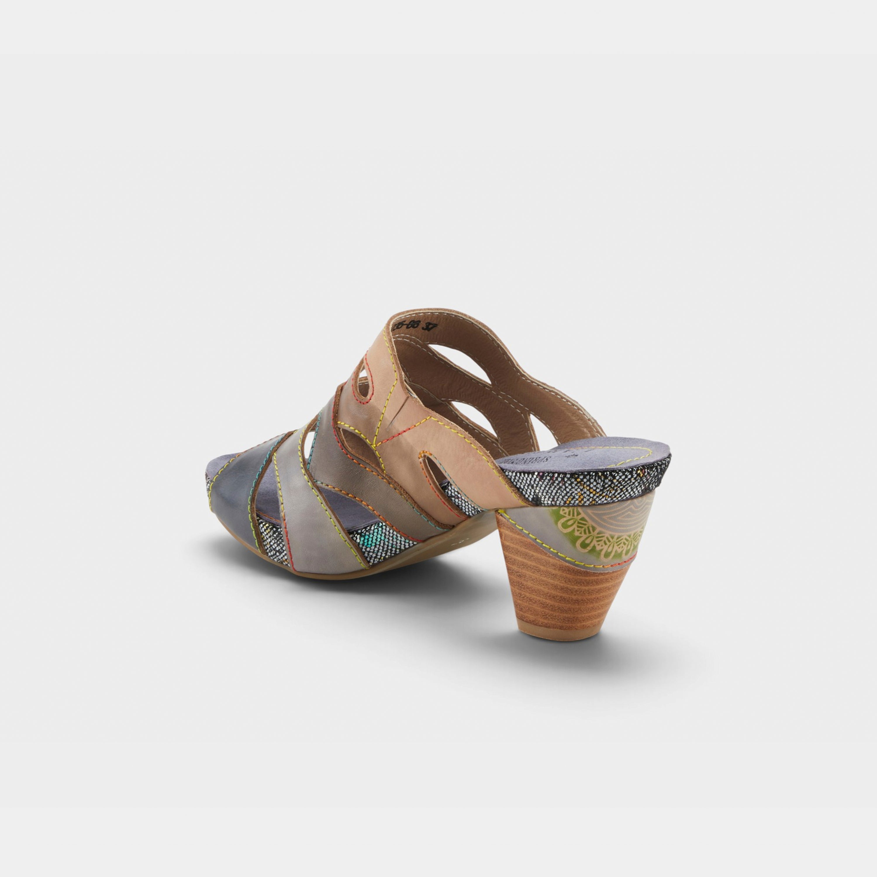 L'Artiste Pita sandals in Black Multi, alternate angle view
