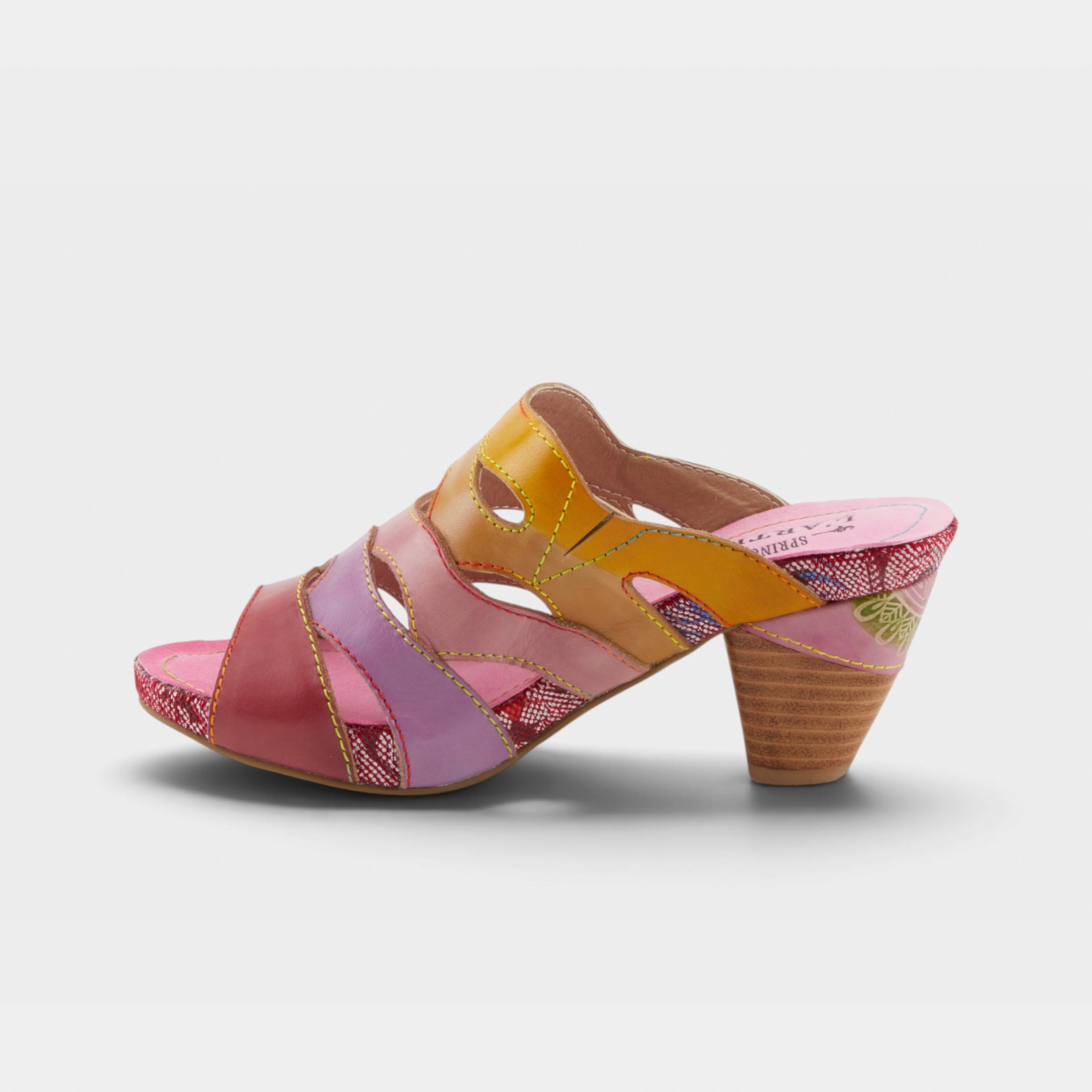 L'Artiste Pita sandals in Pink Multi, side view