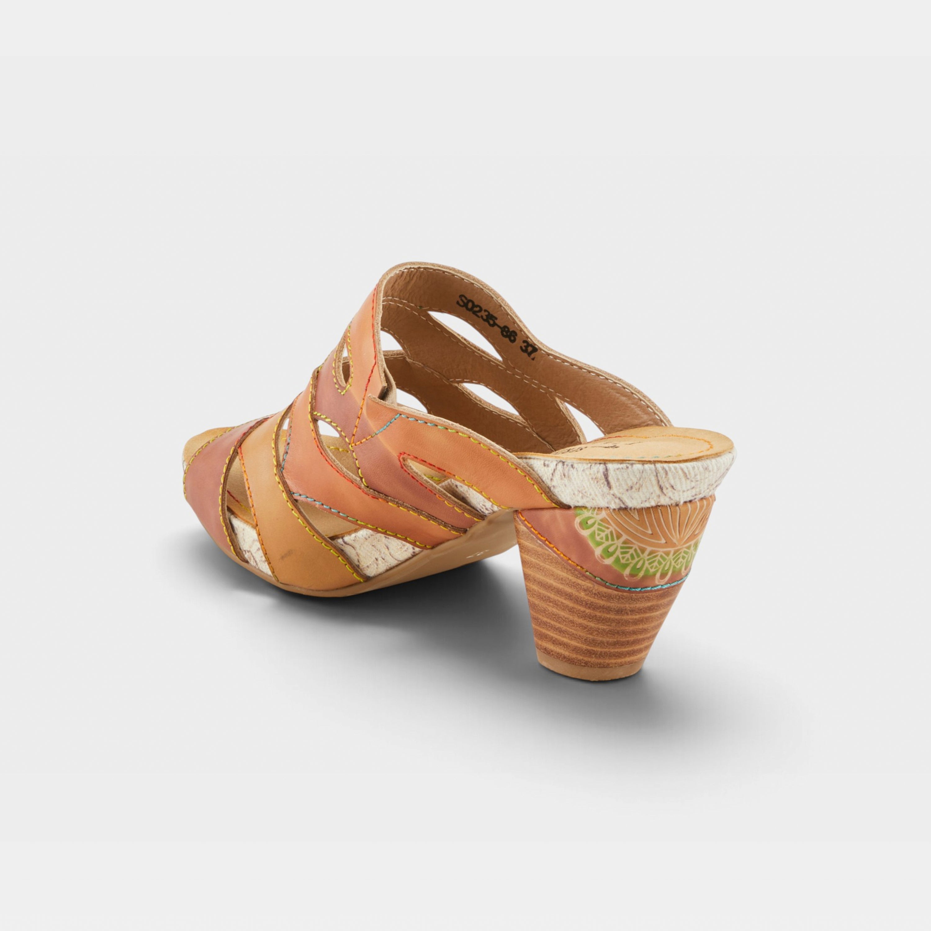 L'Artiste Pita sandals in Tan Multi, alternate angle view