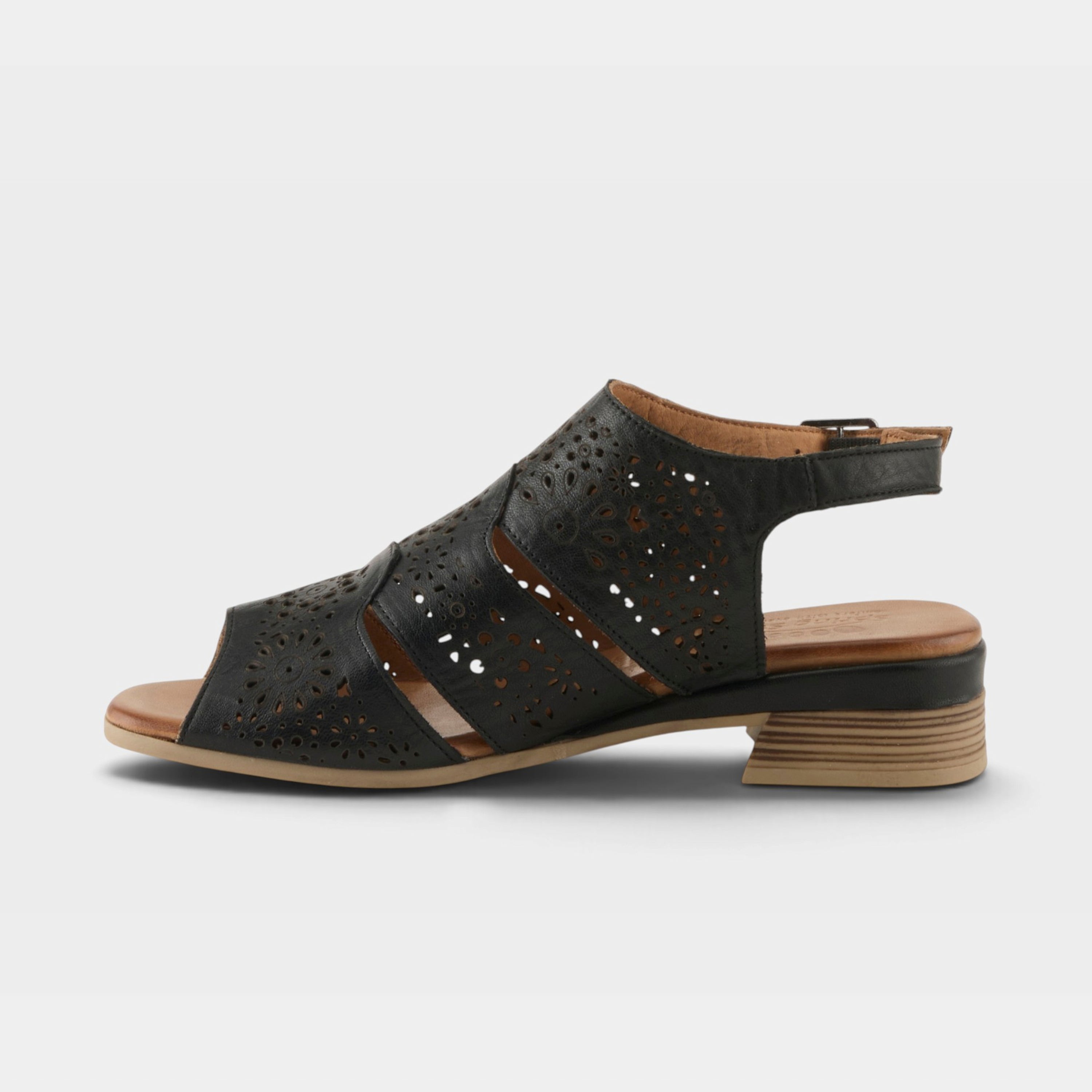 Spring Step Plasma Black Slingback Dress Sandal