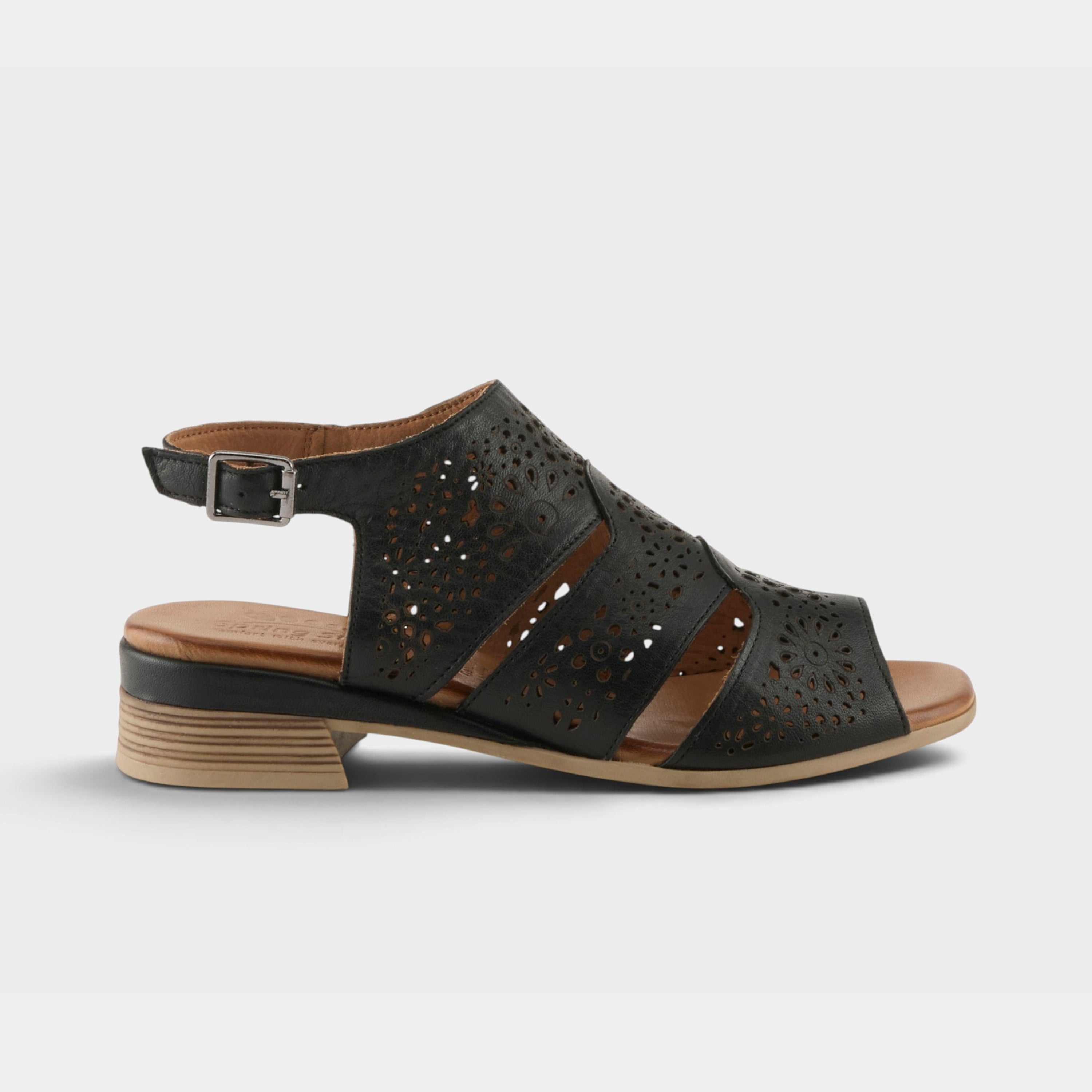 Spring Step Plasma Black Slingback Dress Sandal