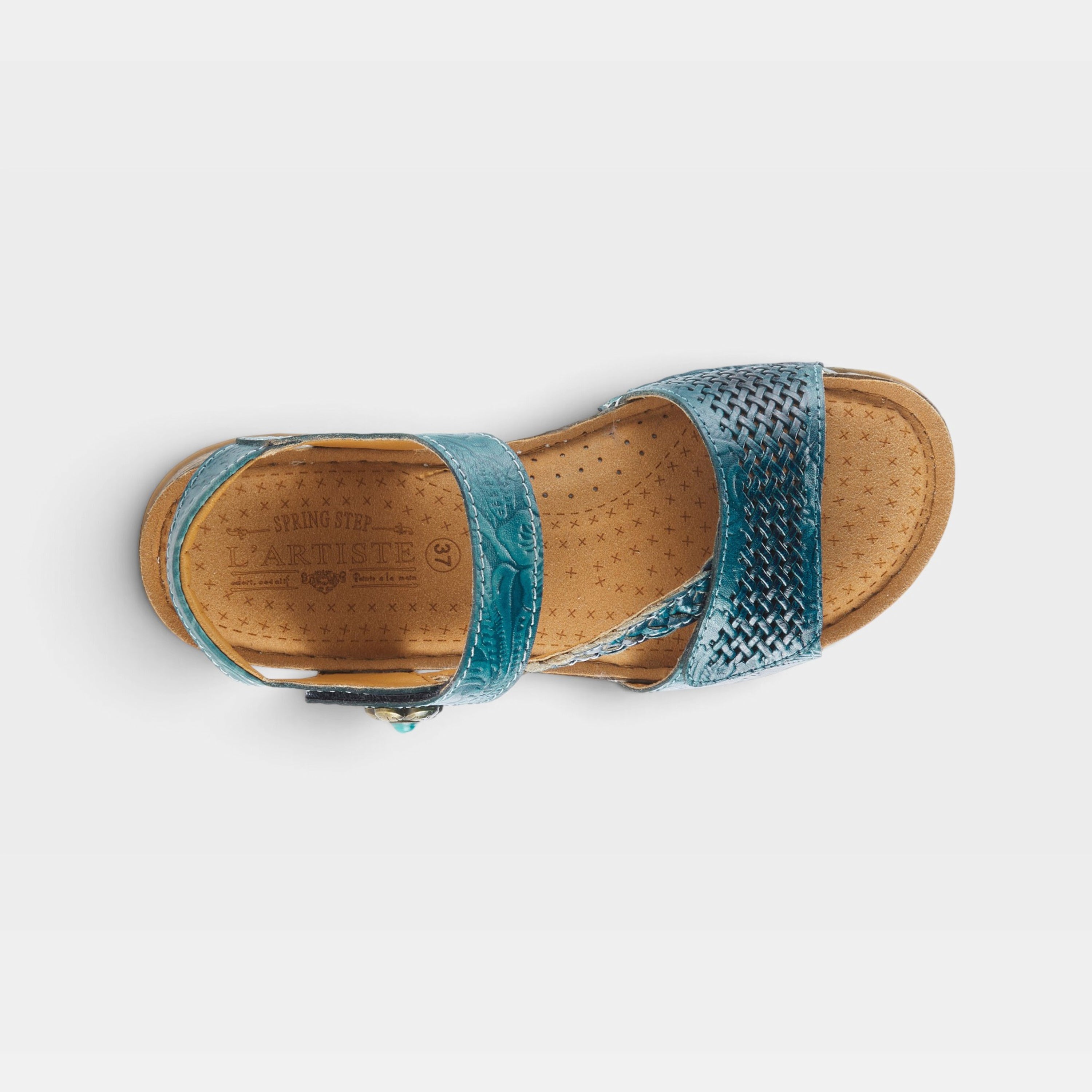 L'Artiste Popular sandal in Blue, top view