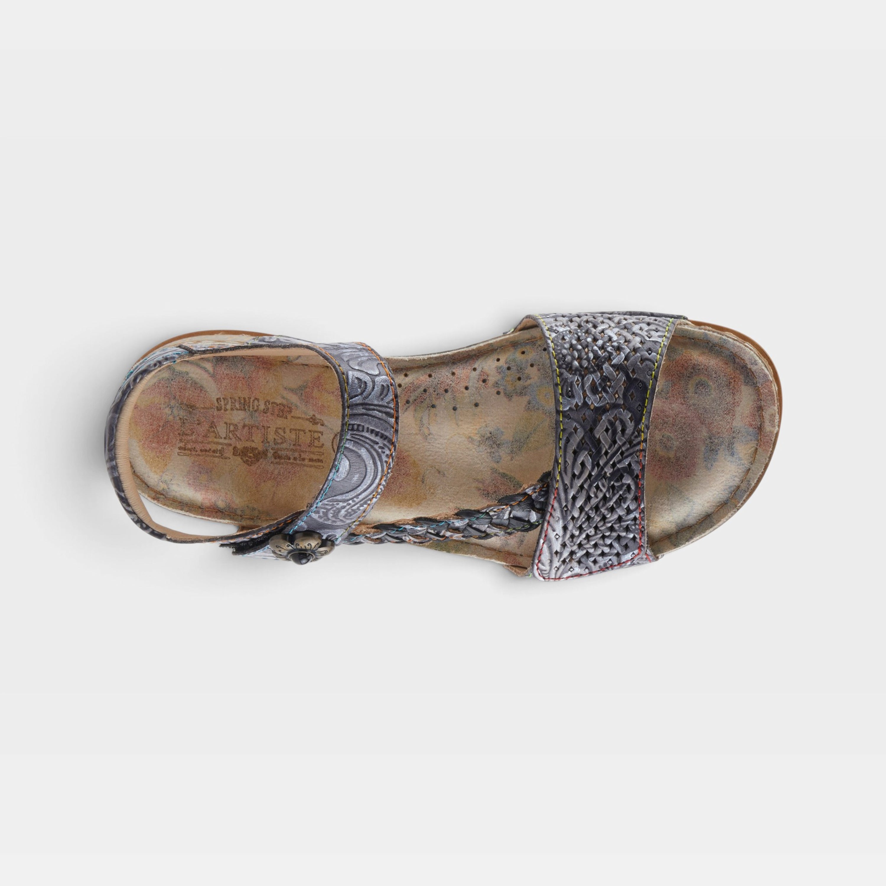 L'Artiste Popular sandal in Black Multi, top view