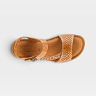 L'Artiste Popular sandal in Camel, top view