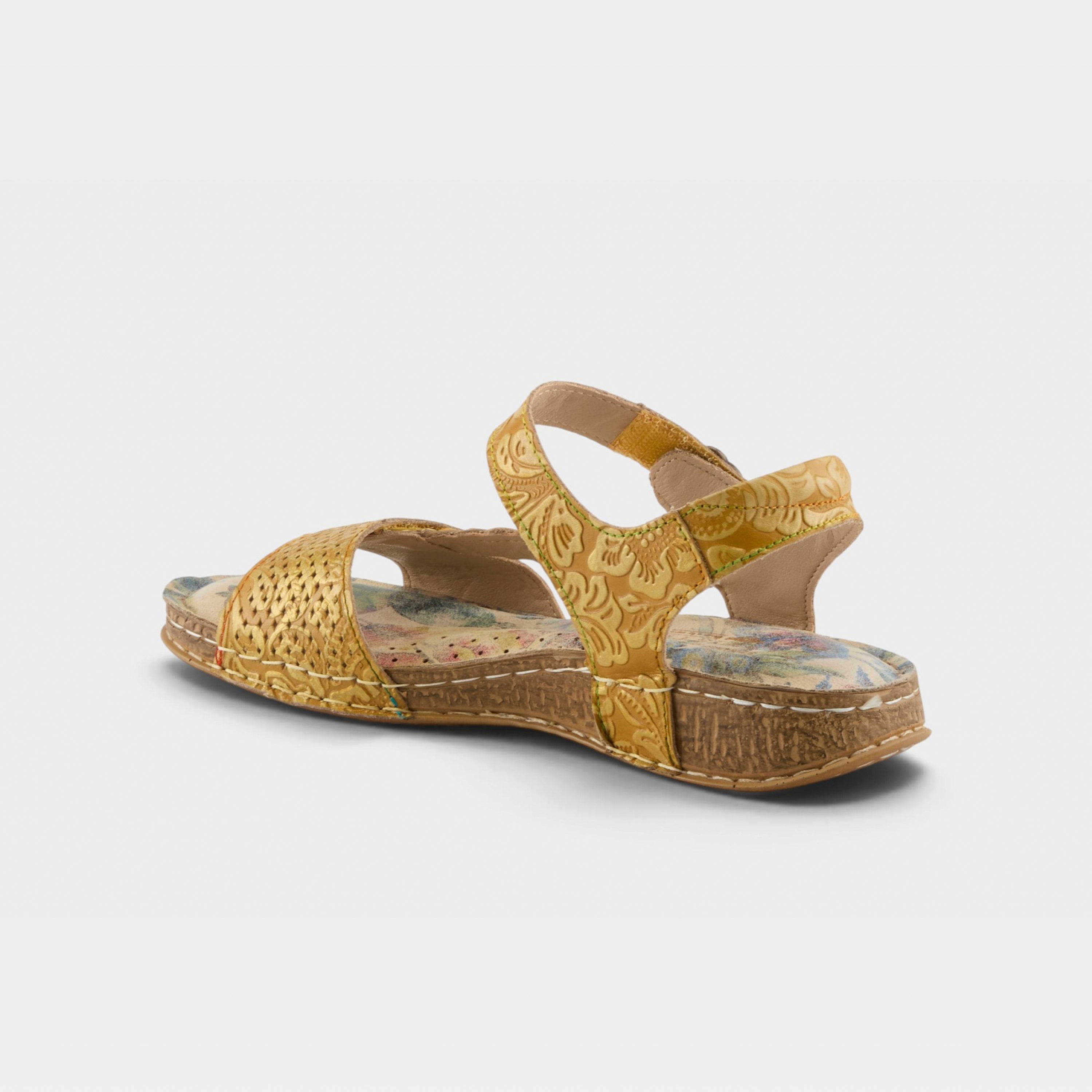 L'Artiste Popular sandal in Yellow Multi, alternate angle view