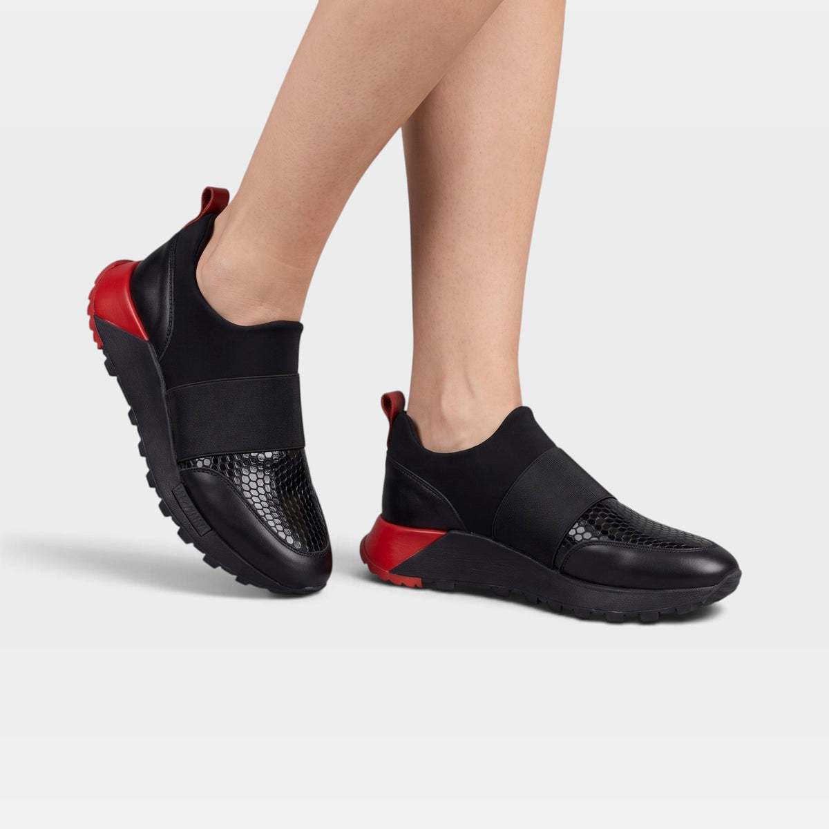 Azura Posh Black Multi Croco Sneaker