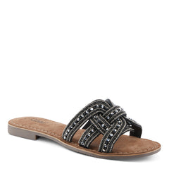 thumbnail image 2 of AQUAZZURA St. Tropez Beaded Leather Slides 2 of 9