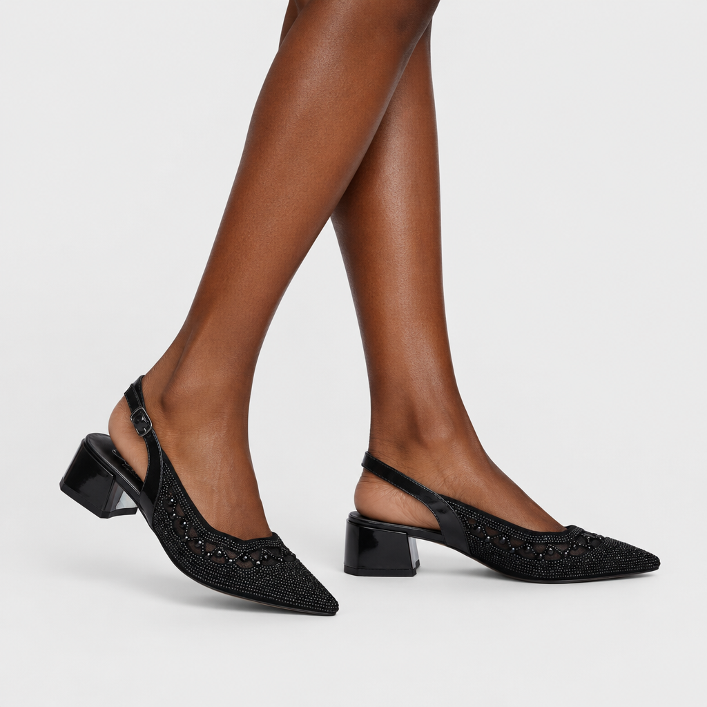 Azura Pretigurl Black Shoe - on-foot view