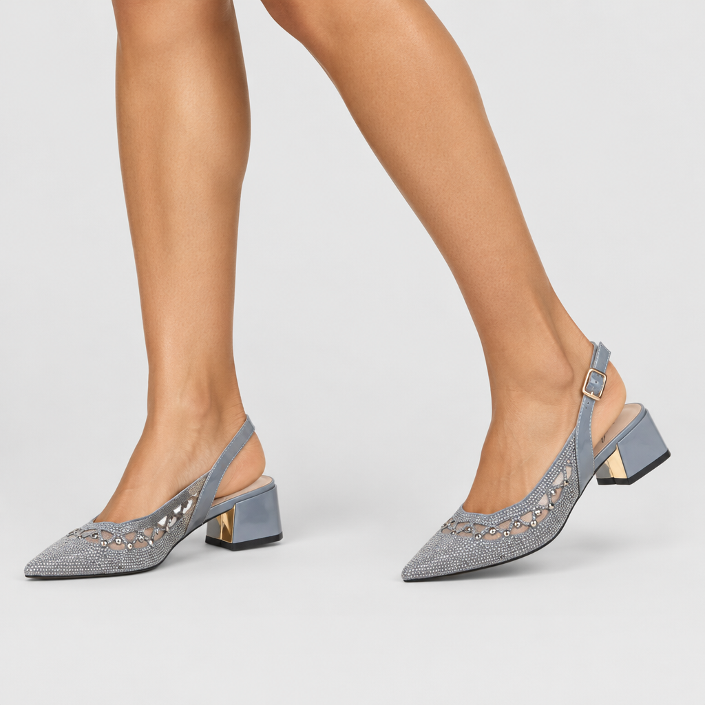 Azura Pretigurl Grey Shoe - on-foot view