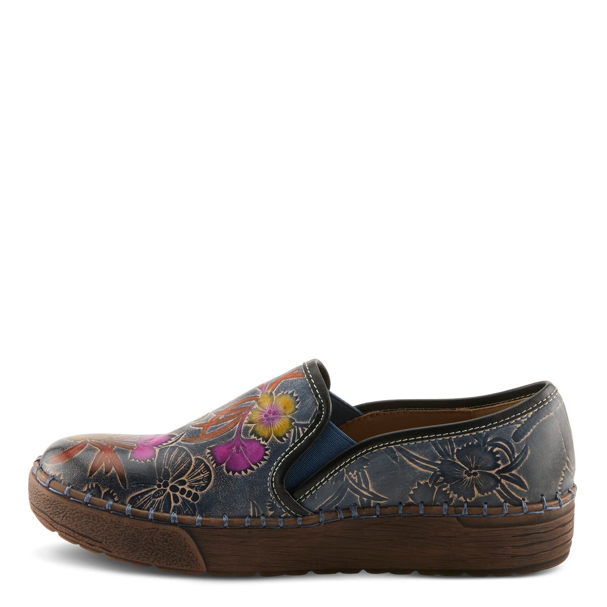 L'Artiste Priela shoes in Blue Multi, side view