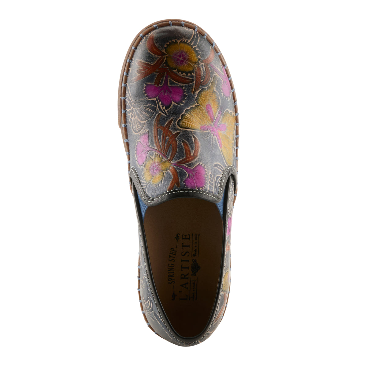 L'Artiste Priela shoes in Blue Multi, top view