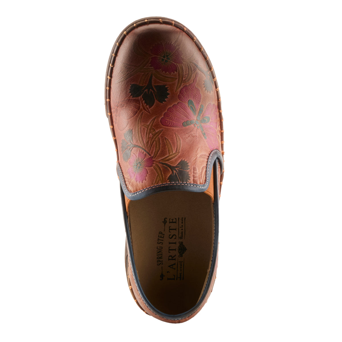 L'Artiste Priela shoes in Camel Multi, top view