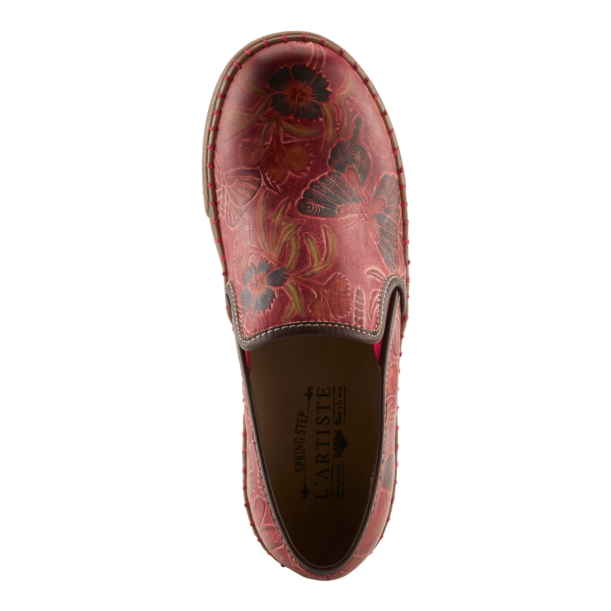 L'Artiste Priela shoes in Red Multi, top view
