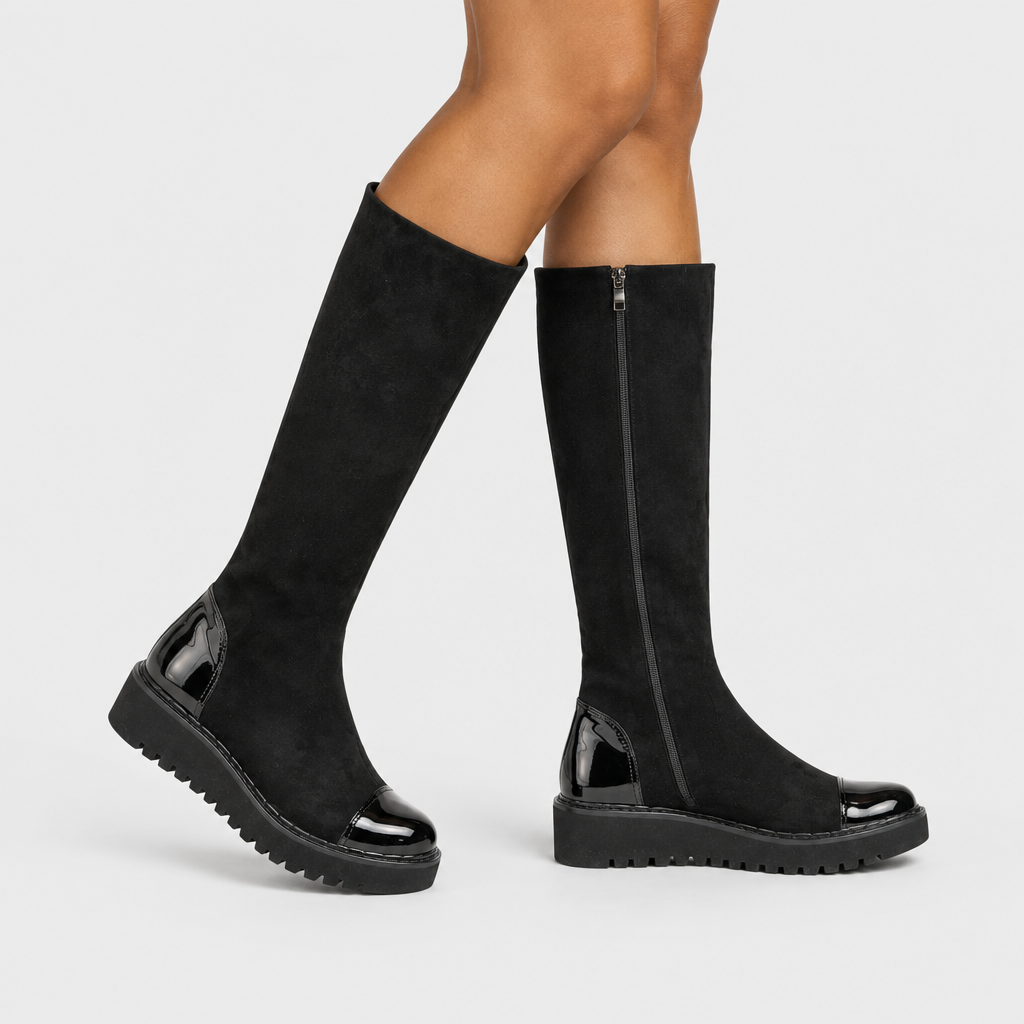Azura Quappa Black Boot - on-foot view