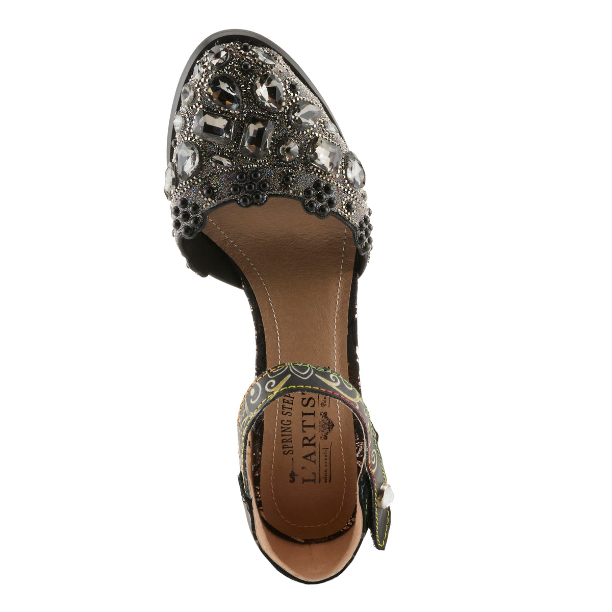 L'Artiste L'ARTISTE QUEENLATIFAH SHOES shoe in gold multi with handcrafted leather design