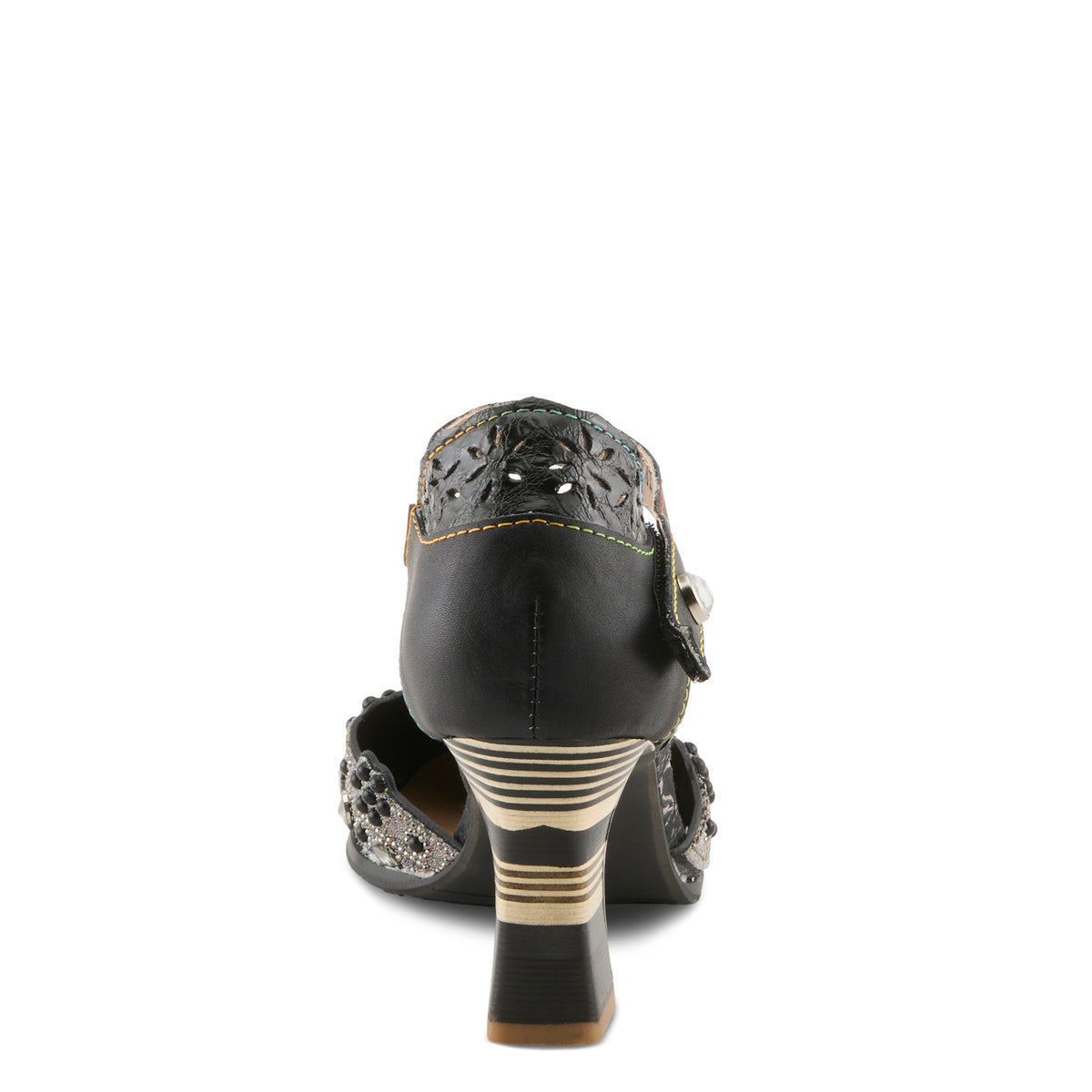 L'Artiste L'ARTISTE QUEENLATIFAH SHOES shoe in gold multi with handcrafted leather design