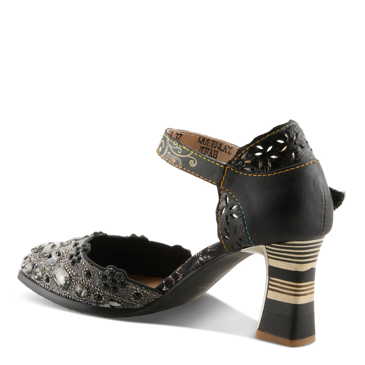 L'Artiste L'ARTISTE QUEENLATIFAH SHOES shoe in gold multi with handcrafted leather design