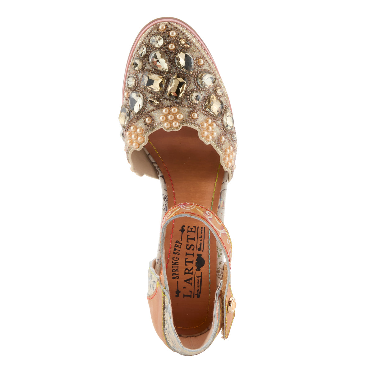 L'Artiste L'ARTISTE QUEENLATIFAH SHOES shoe in silver multi with handcrafted leather design