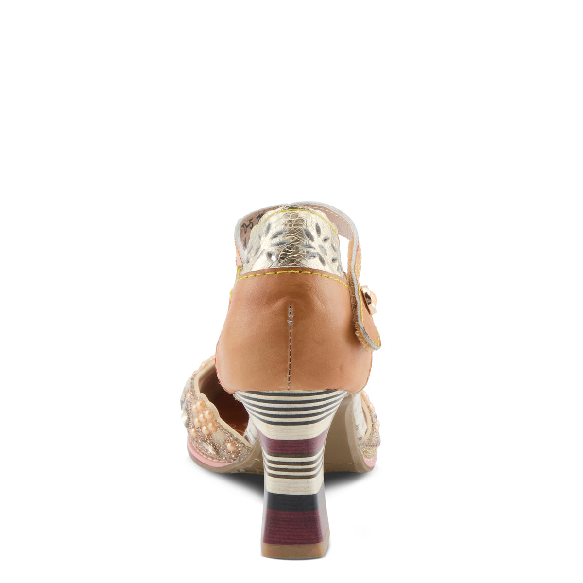 L'Artiste L'ARTISTE QUEENLATIFAH SHOES shoe in silver multi with handcrafted leather design