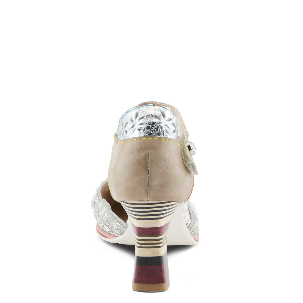 L'Artiste L'ARTISTE QUEENLATIFAH SHOES shoe in black multi with handcrafted leather design
