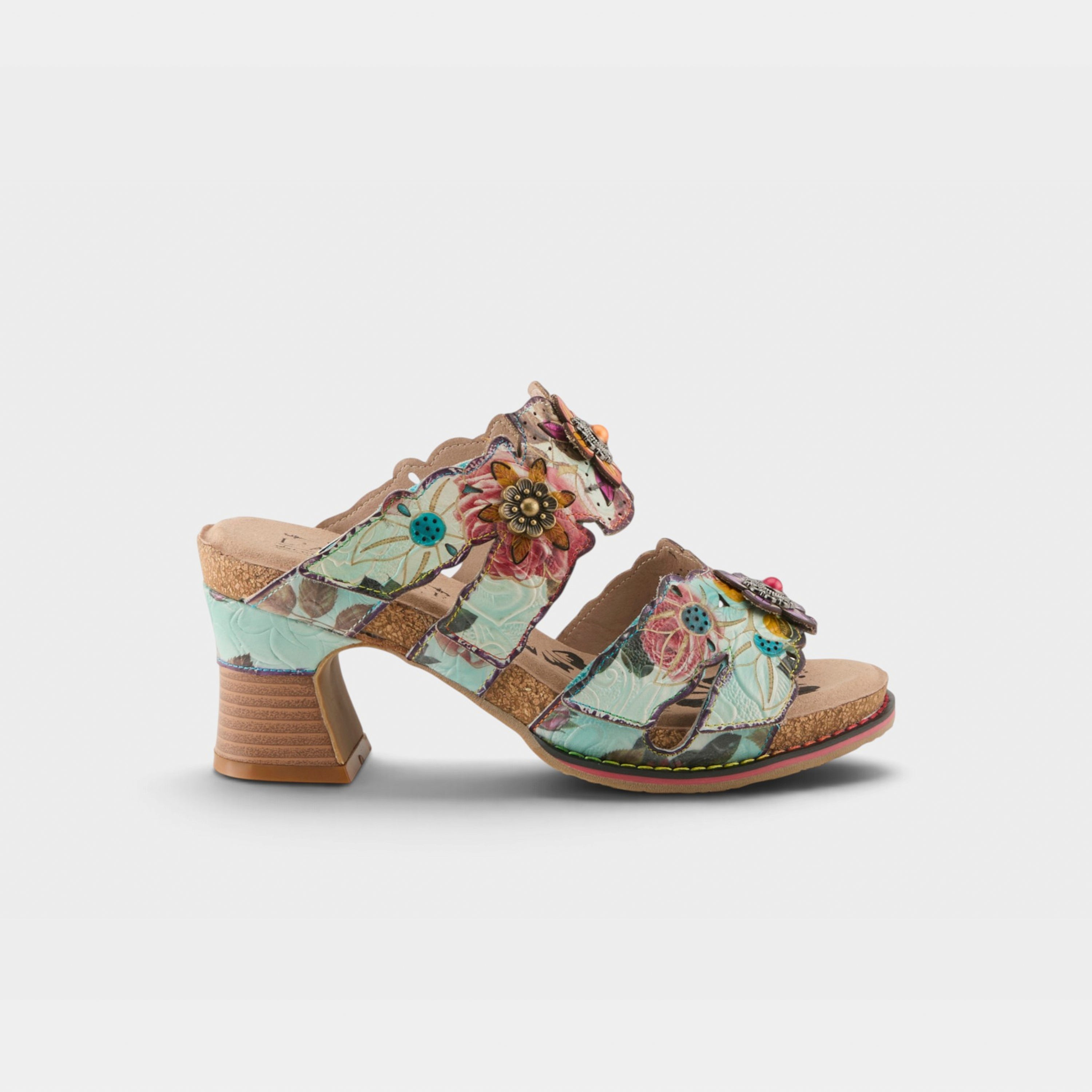 L'Artiste Radiating sandals in Mint Green Multi, hero view