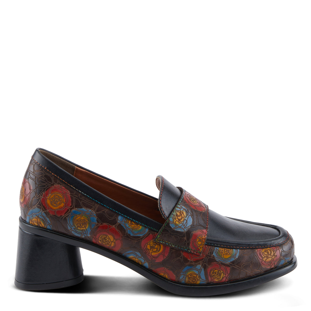 L'Artiste L'ARTISTE RIVOIRE SHOES shoe in navy multi with handcrafted leather design