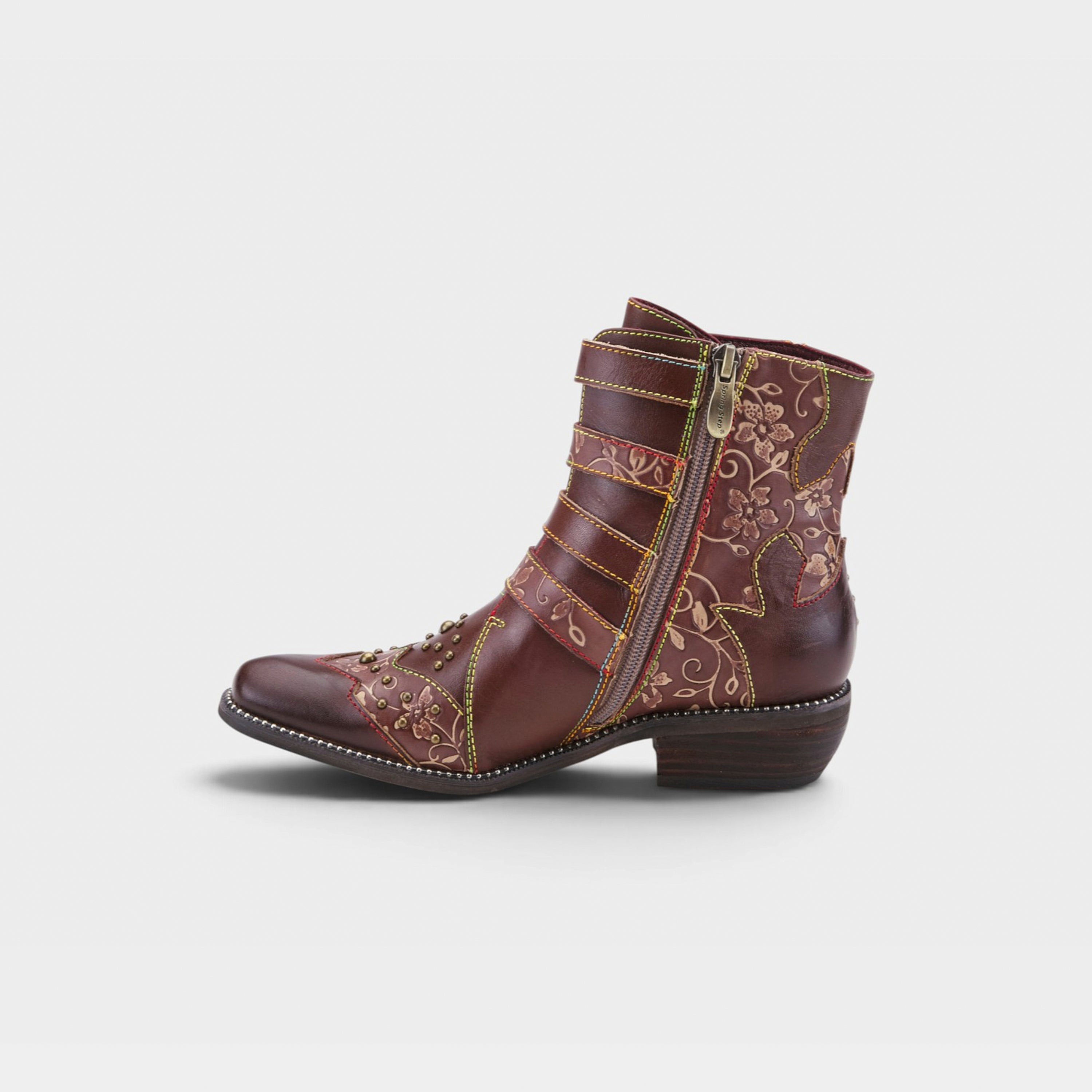 L'Artiste Rodeha boots in Brown, side view