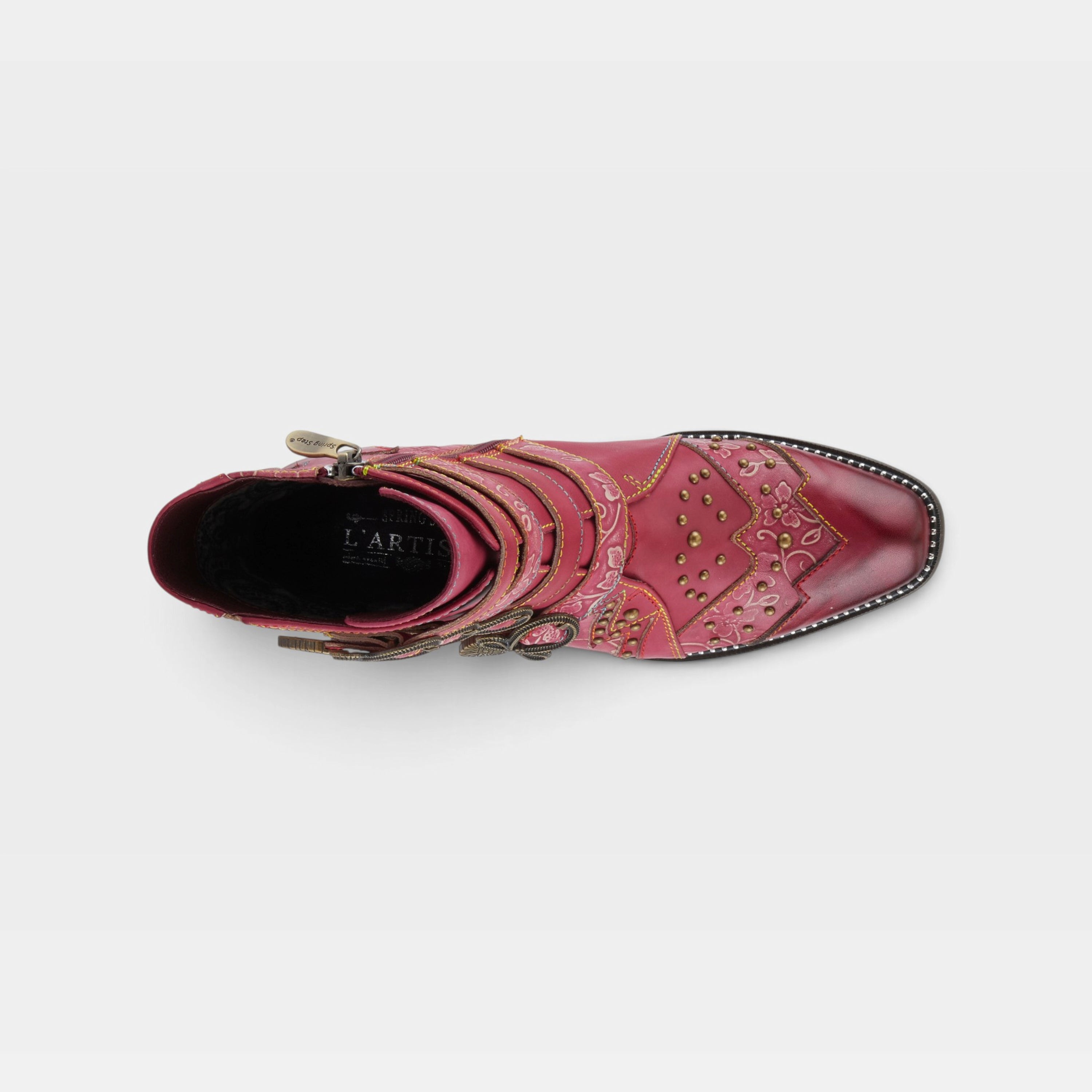L'Artiste Rodeha boots in Bordeaux, top view