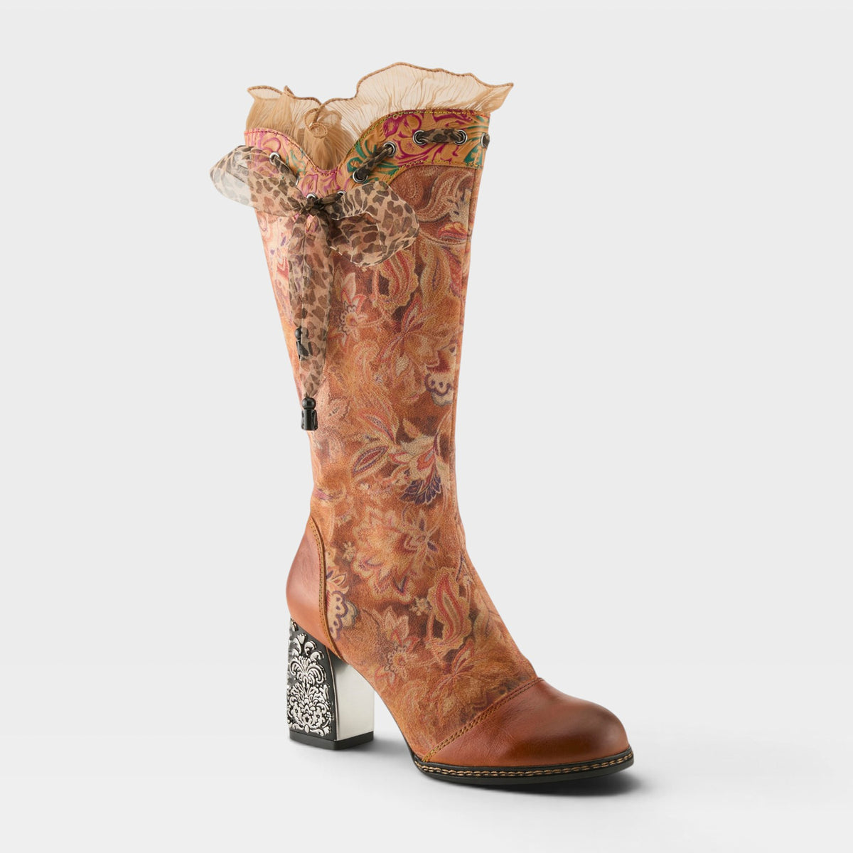 L'Artiste Rorria Boots in Camel Multi, front view
