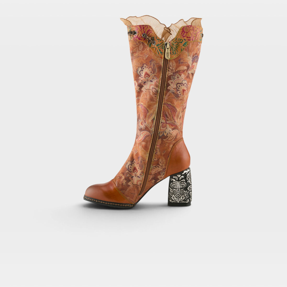 L'Artiste Rorria boots in Camel Multi, side view