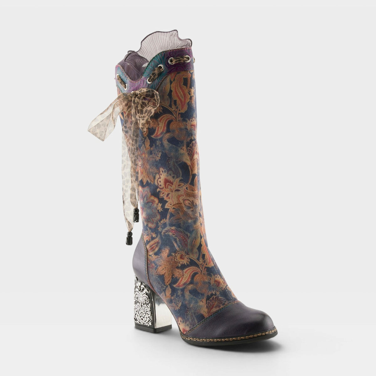 L'Artiste Rorria boots in Purple Multi, front view