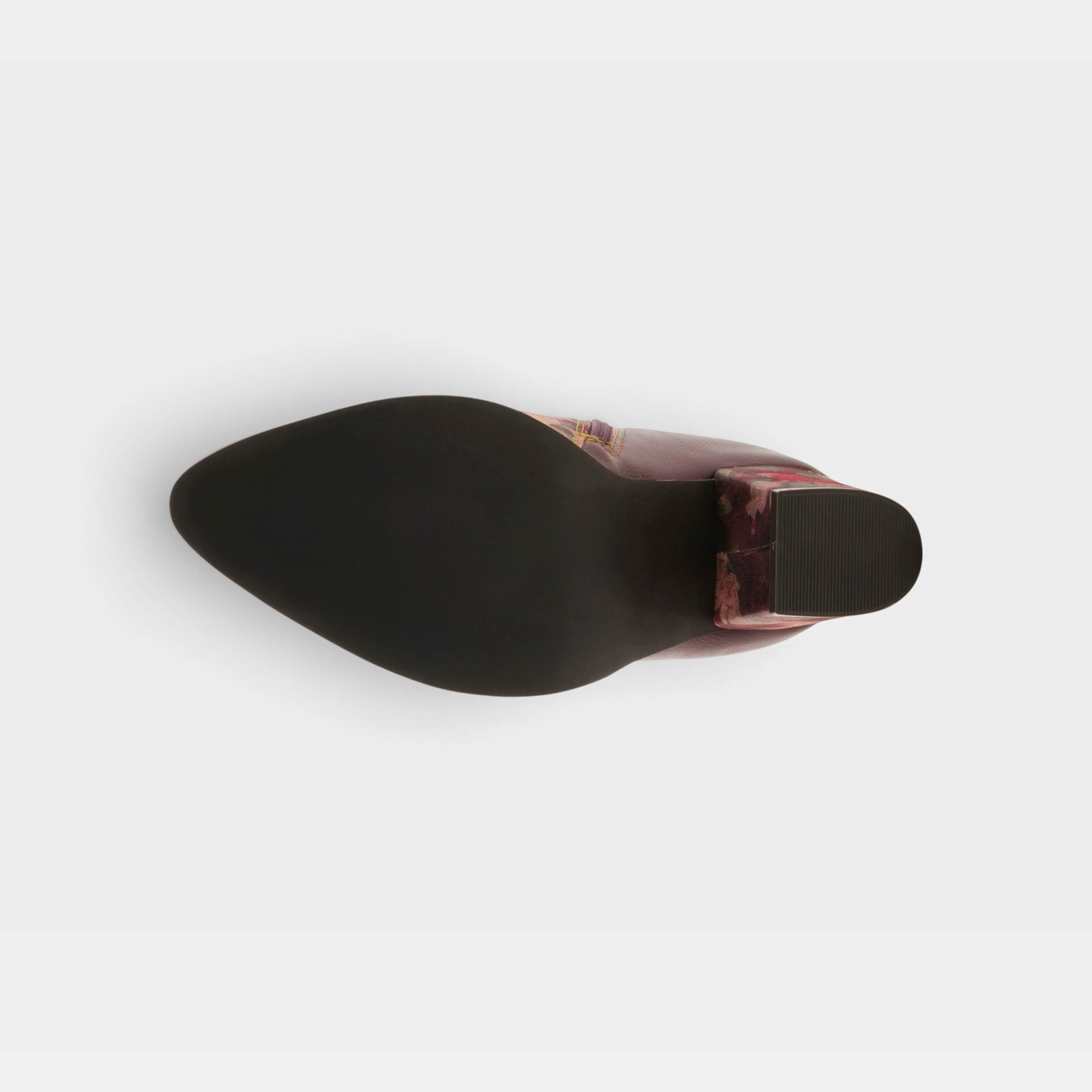 L'Artiste Rosa boots in Bordeaux Multi, outsole view