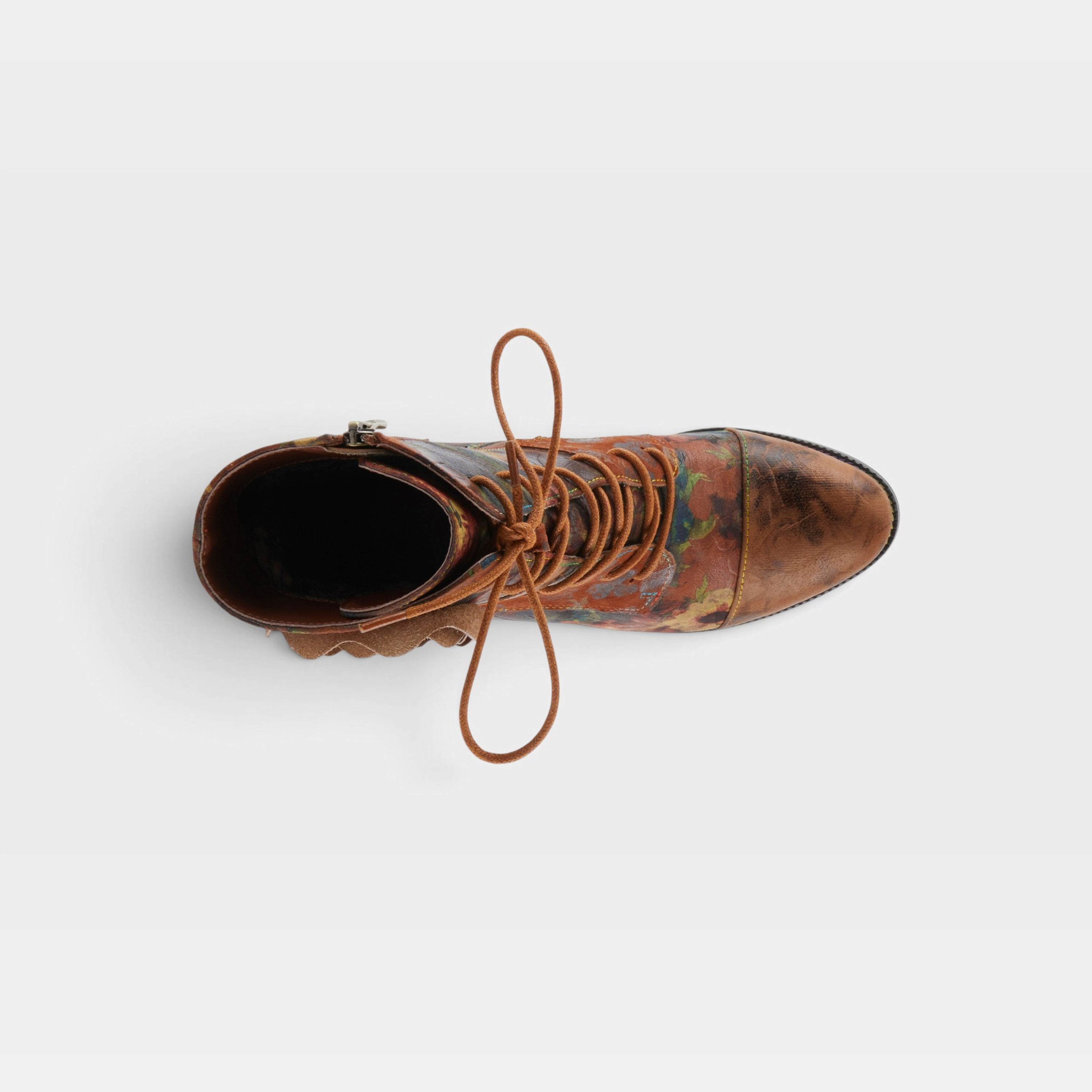 L'Artiste Roselia-Flow boots in Camel Multi, top view