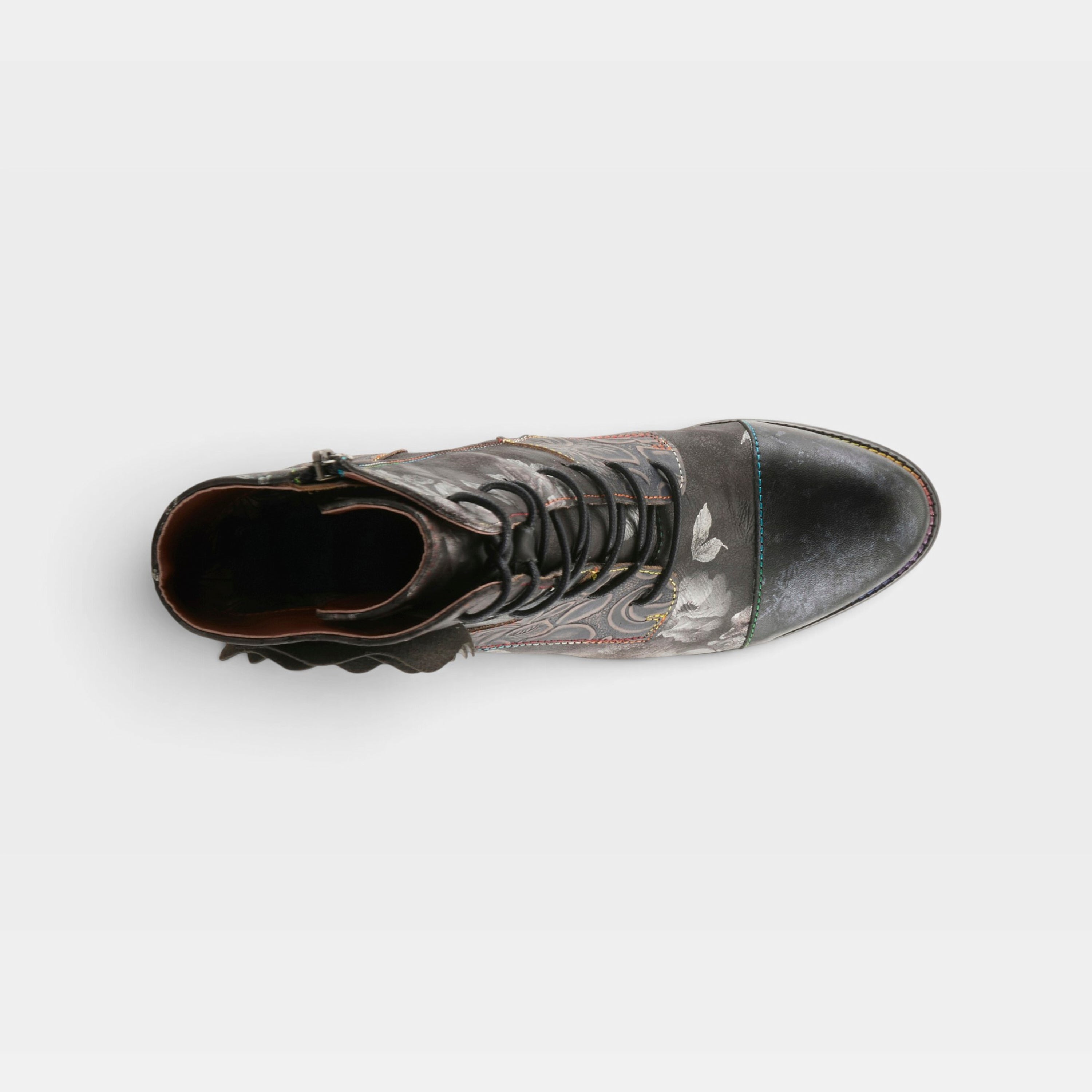 L'Artiste Roselia-Stunin boots in Black Multi, top view