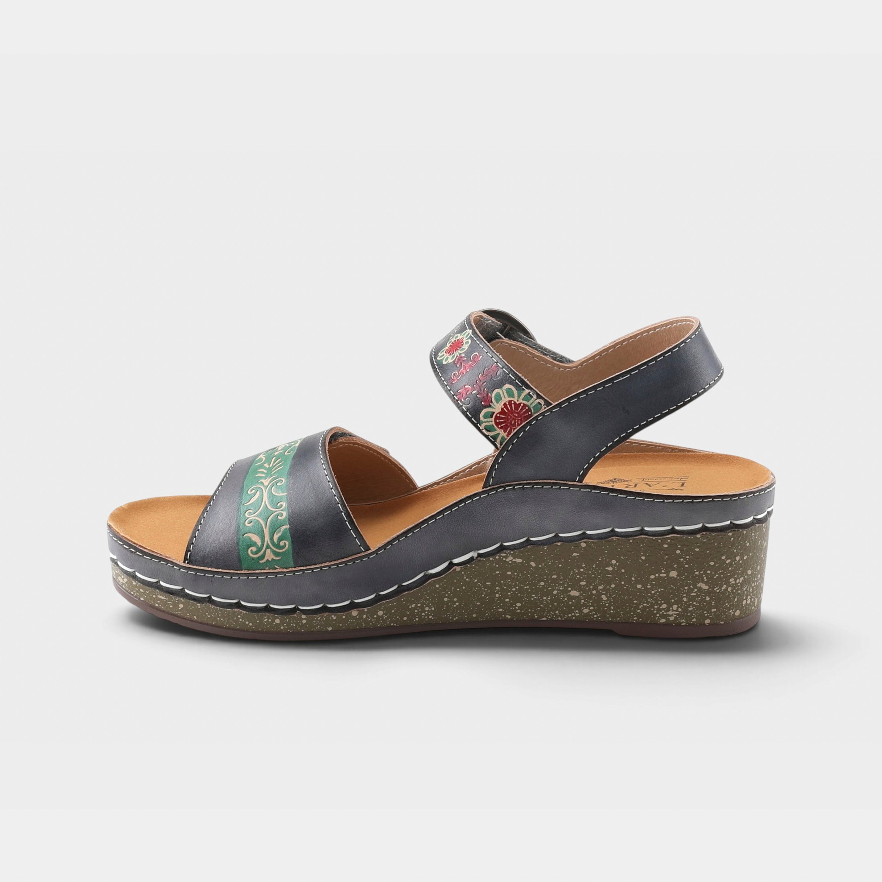 L'Artiste Roshni sandals in Blue Multi, side view
